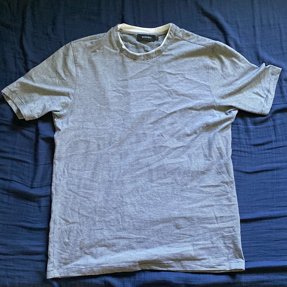 Bugatchi Navy Blue and White Shirt